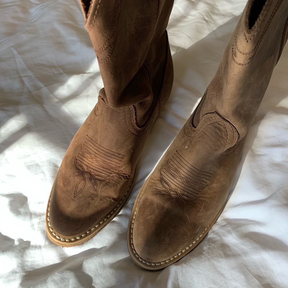 Real Leather Cowboy work boots